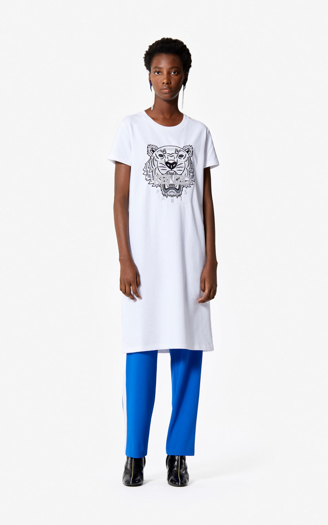 Kenzo Tiger t shirt φορέματα γυναικεια ασπρα | GR599669